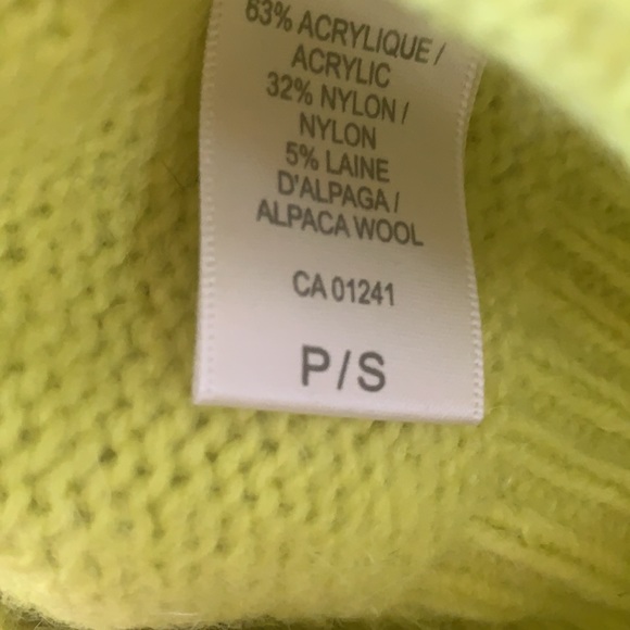 Twik Bright Yellow / Green Cowl Neck Knit Sweater - Picture 4 of 10